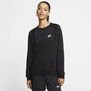 Hanorace Nike Sportswear Essential Fleece Crew Dama Negrii Albi | ZCGS-50916